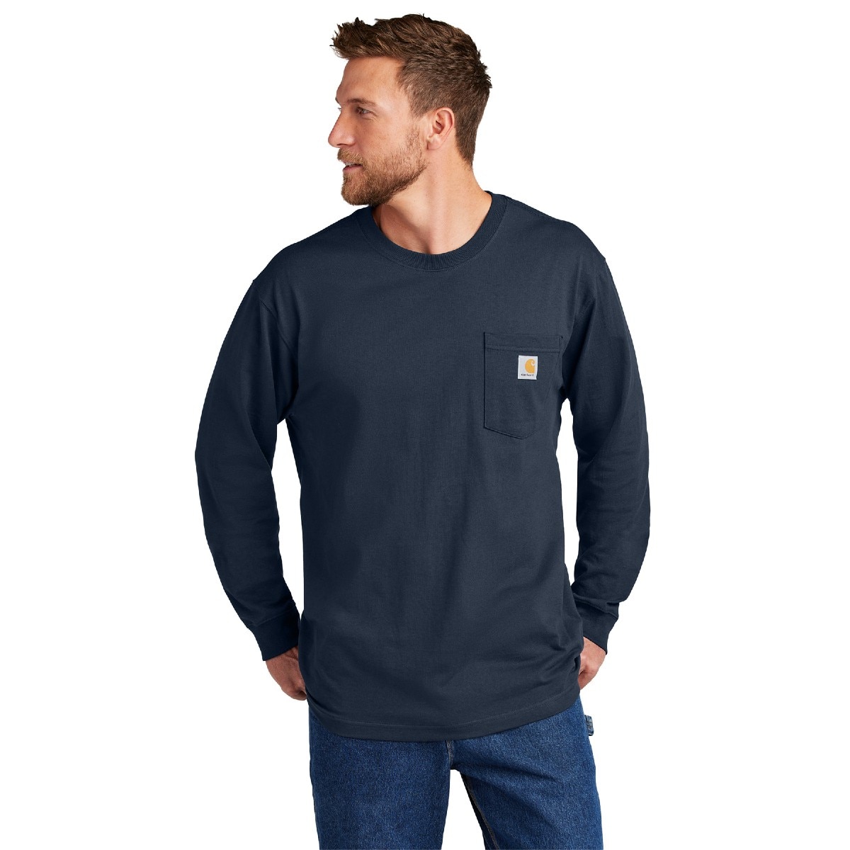 Carhartt Workwear Pocket Long Sleeve Tee Shirt in Navy